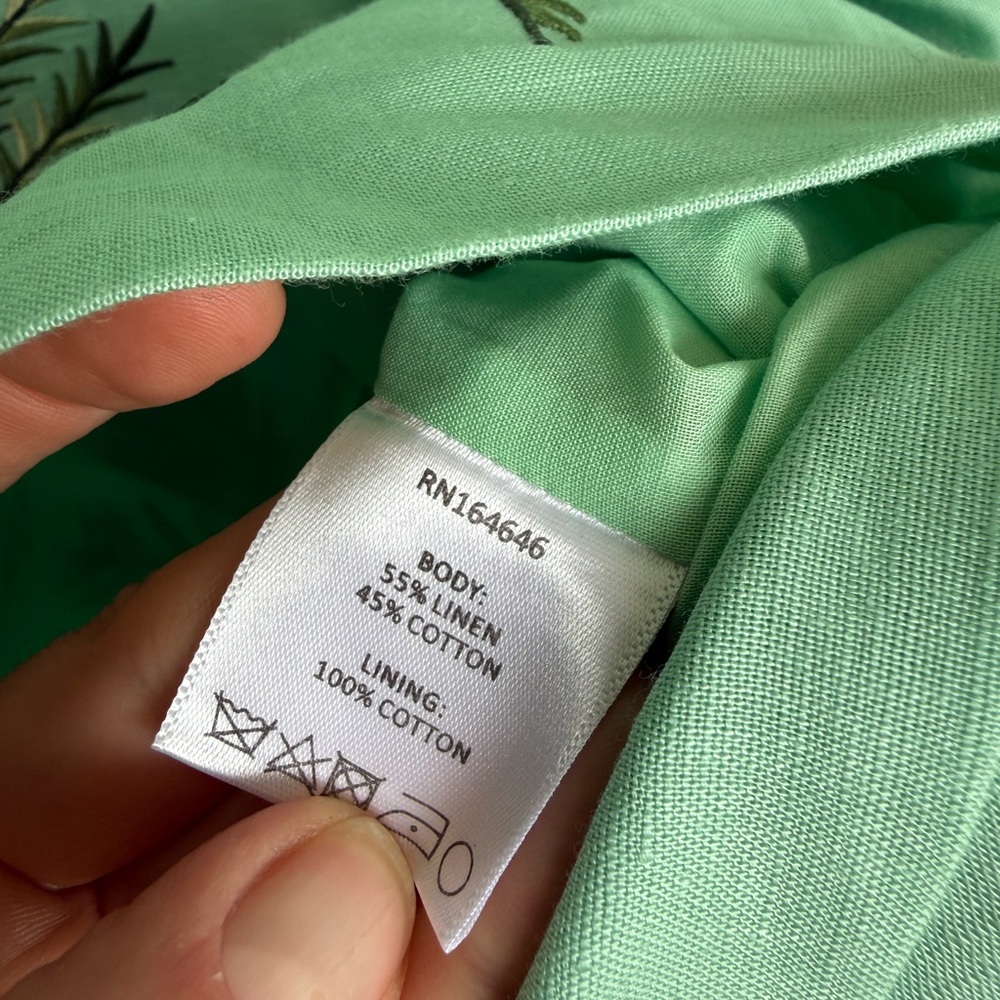 Mestiza New York Sage Green Short Sleeve Linen Cotton Blend Dress Xs $385 - Picture 6 of 12